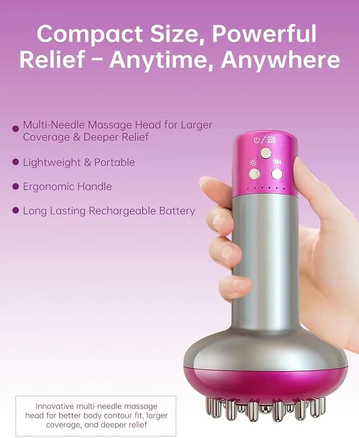 Deep Tissue Pulse Device with Red Light & Heat – Professional Relief for Sciatica, Back & Nerve Pain, Portable